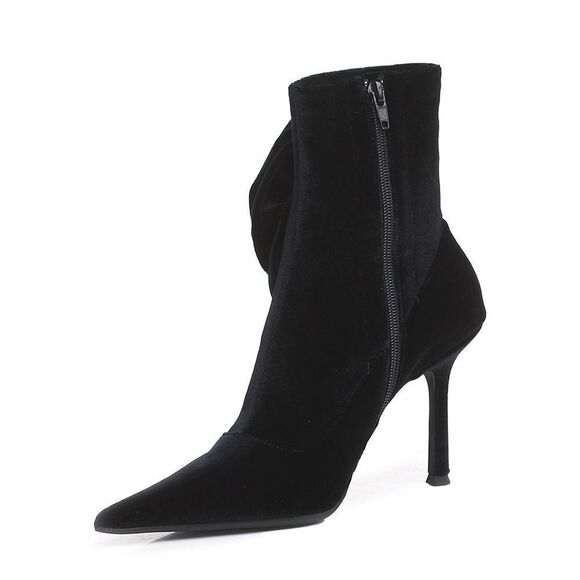 NWOB Jeffrey Campbell Florette Velvet Pointed Toe Sock Ankle Boots Black Sz 8.5 - Picture 5 of 15